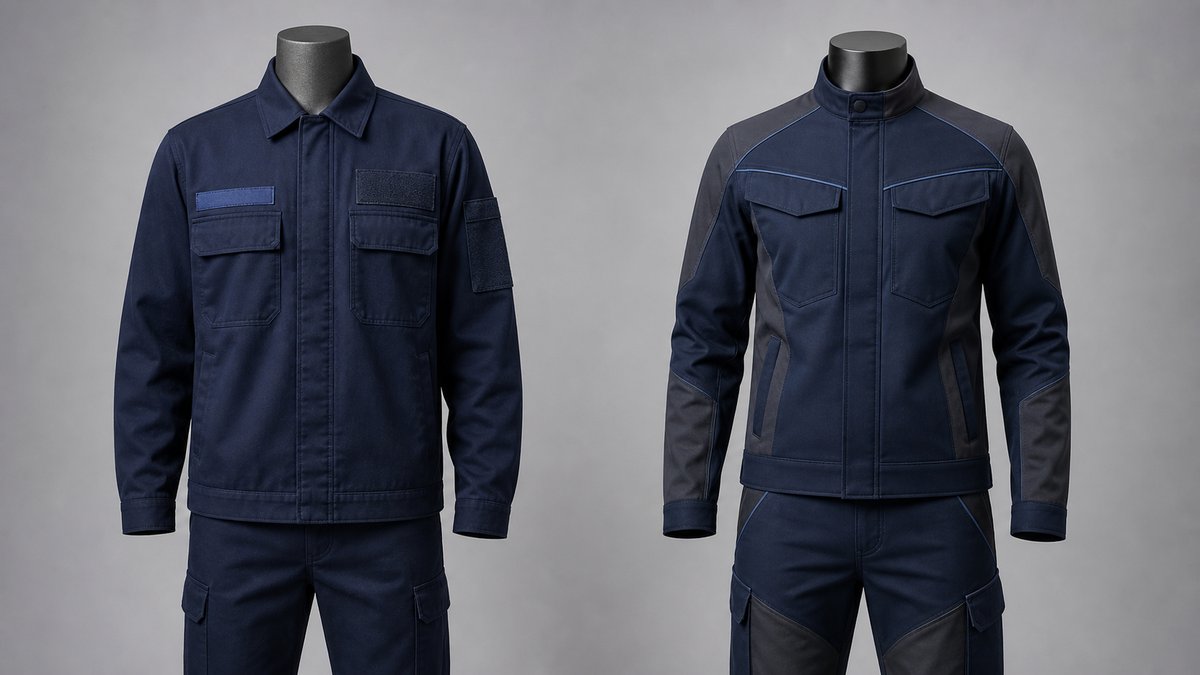 既製ユニフォームへの加工と服全体の別注を比べる図