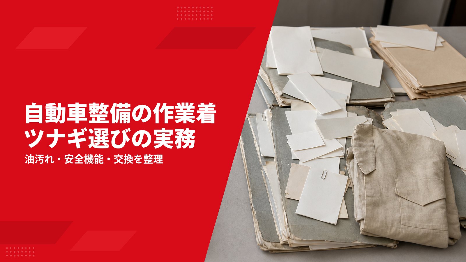 自動車整備の作業着・ツナギの選び方|油汚れ・動きやすさ・交換の実務