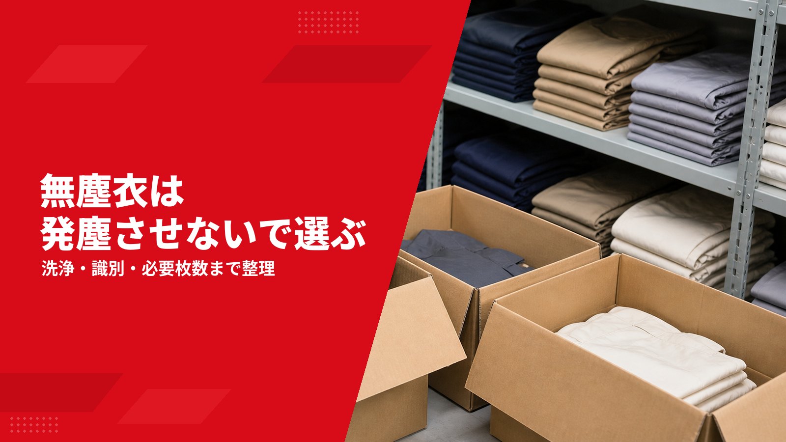 クリーンルームの無塵衣・防塵服の選び方|発塵・洗浄・必要枚数を実務で整理