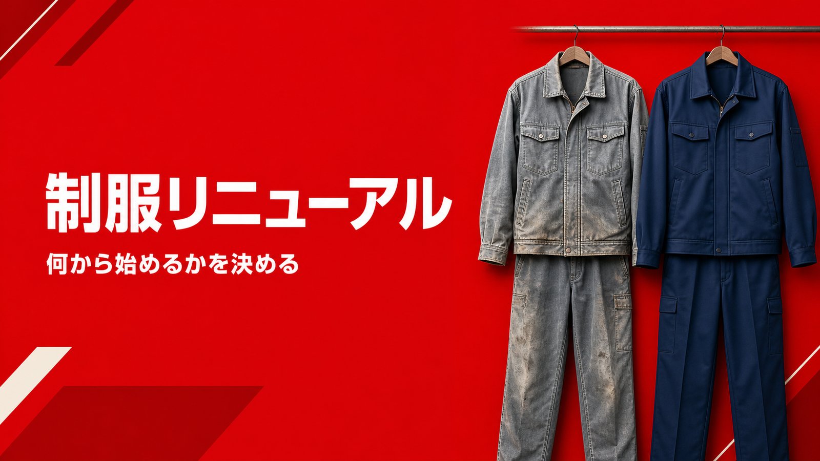 制服リニューアルの進め方｜色あせた作業服と新品の比較