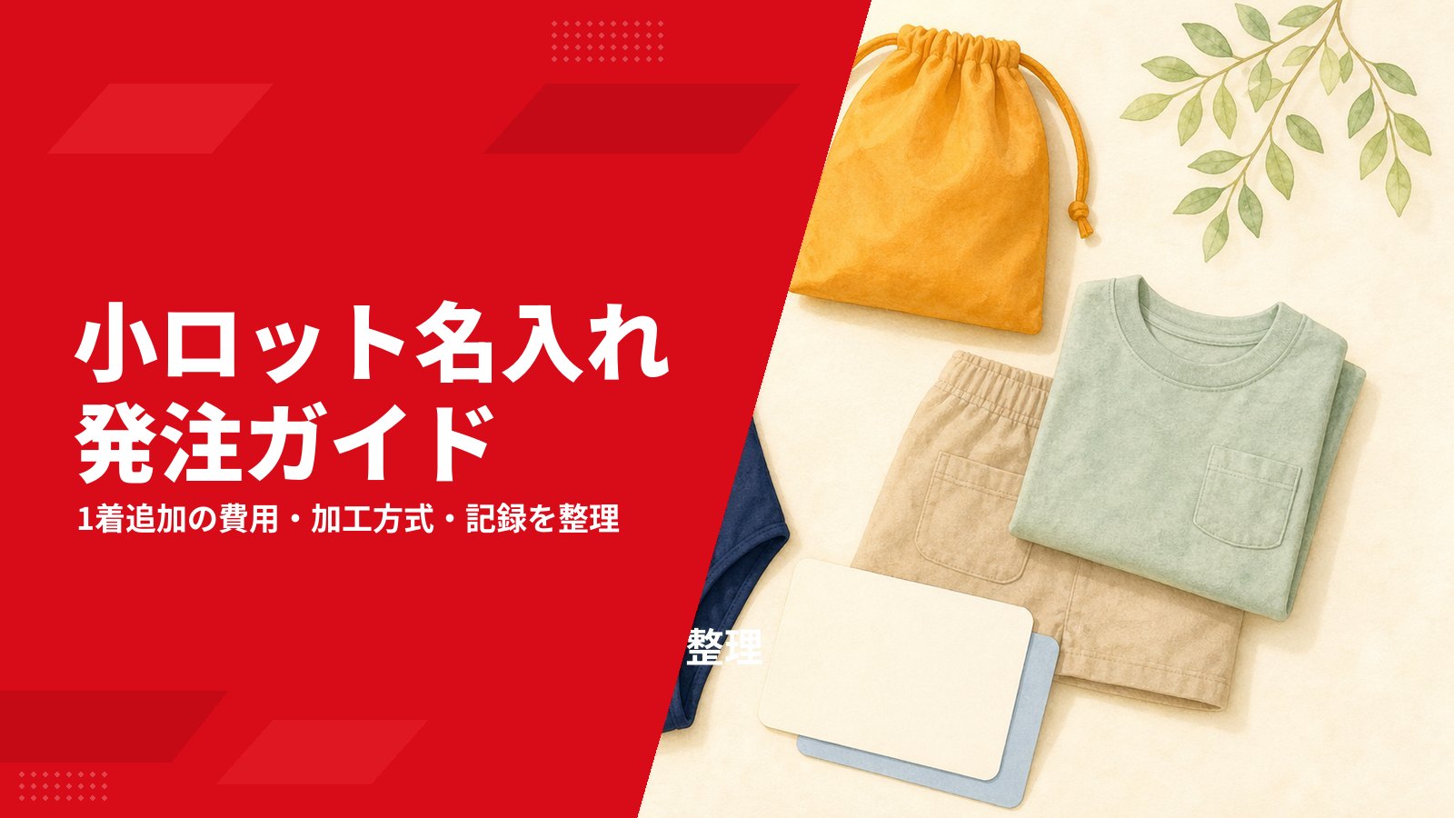 名入れは小ロット・1着から頼める|単価の見方と追加発注の手順