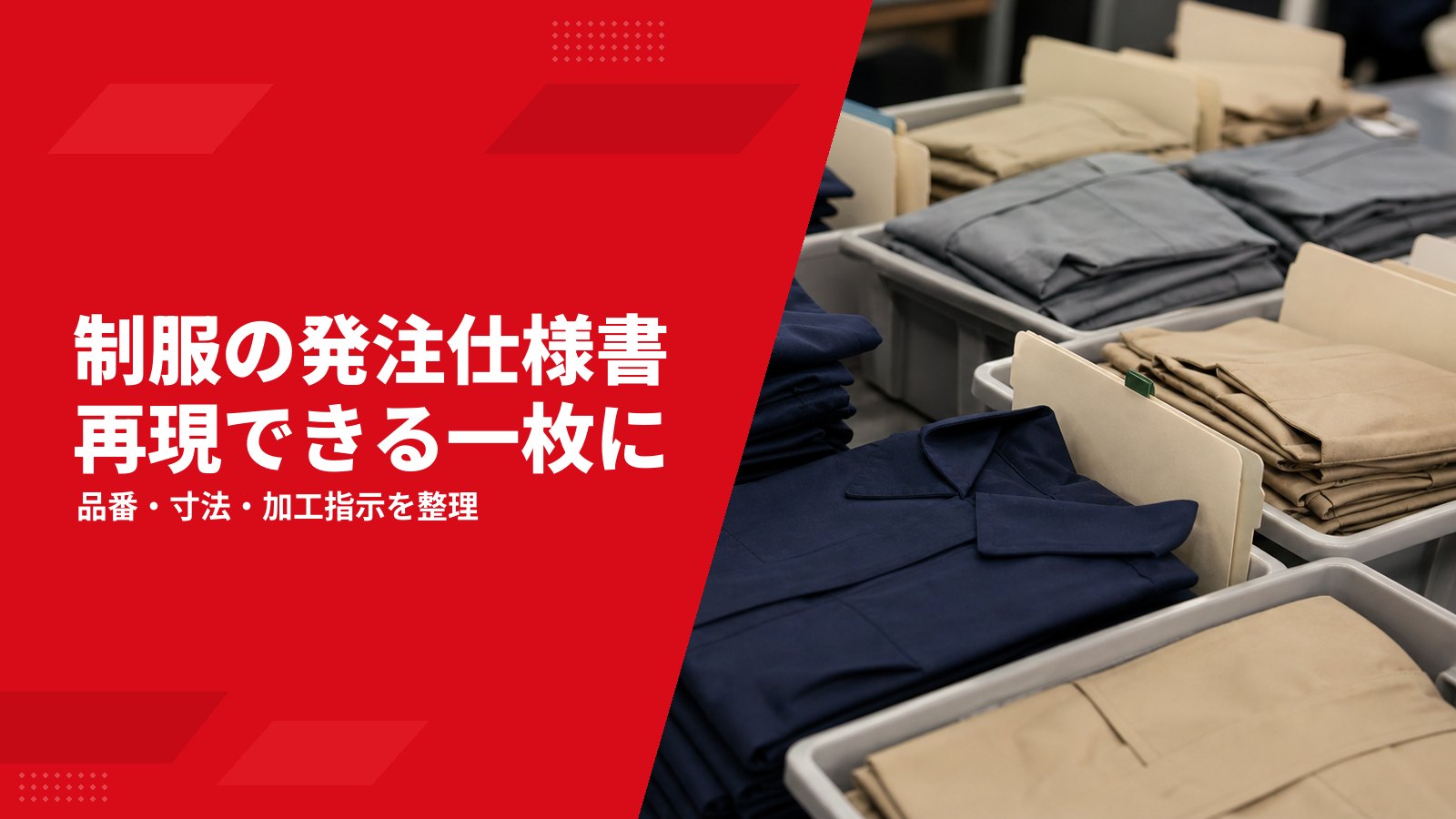 制服の発注仕様書の作り方|品番・寸法・加工・納品条件を一枚にまとめる方法