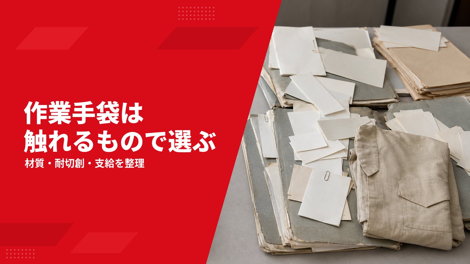 作業手袋・耐切創手袋の選び方|材質・レベル・支給と交換の実務