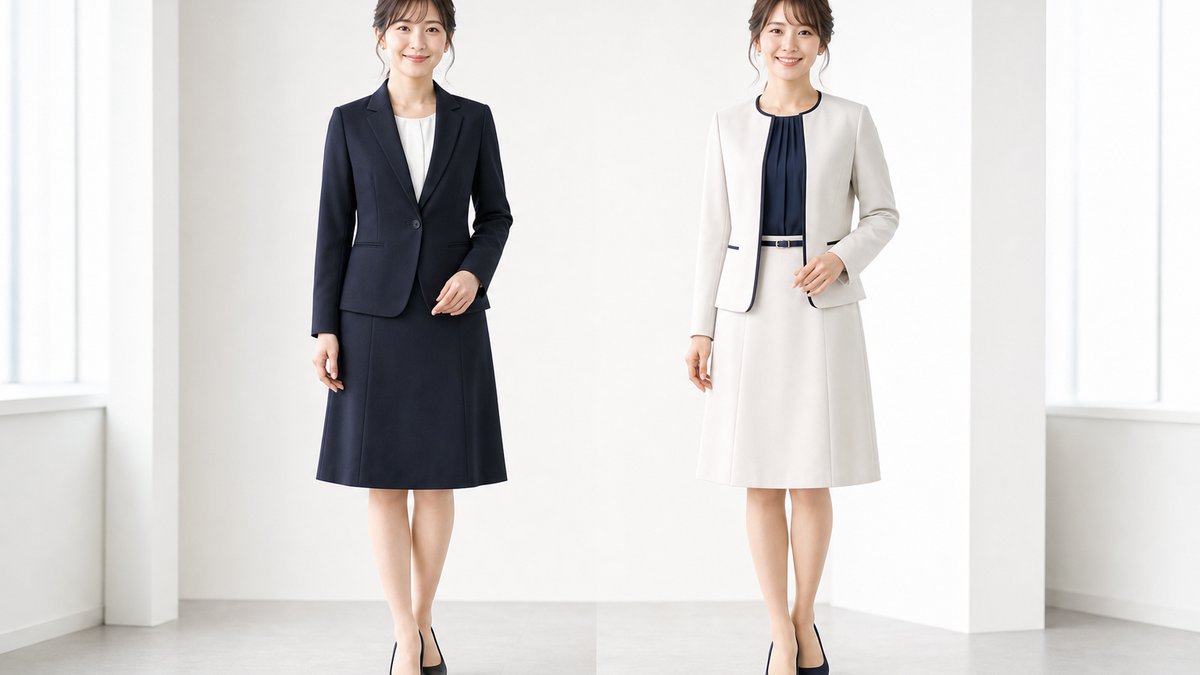 従来の事務服と軽やかに更新した事務服の比較