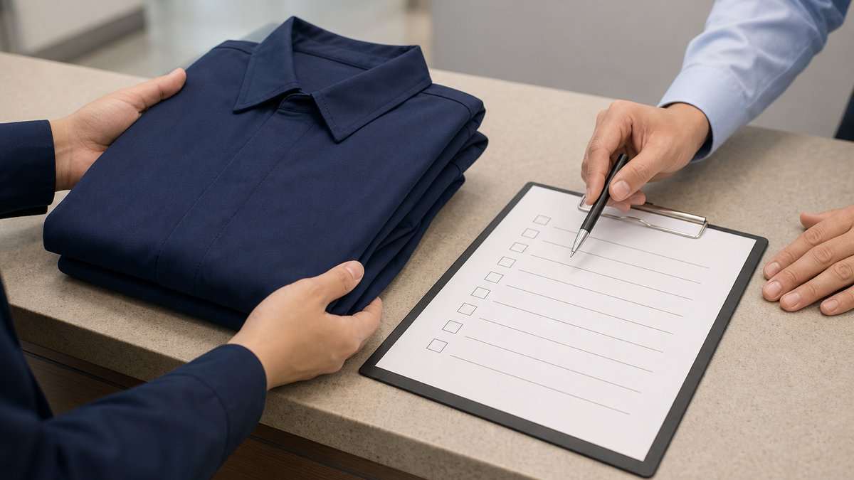 制服返却を双方で確認する場面
