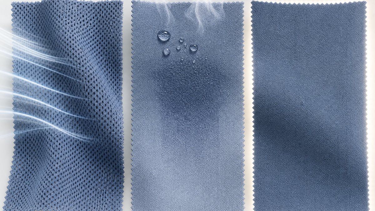 夏用作業服の通気性と吸汗速乾性を比べた生地