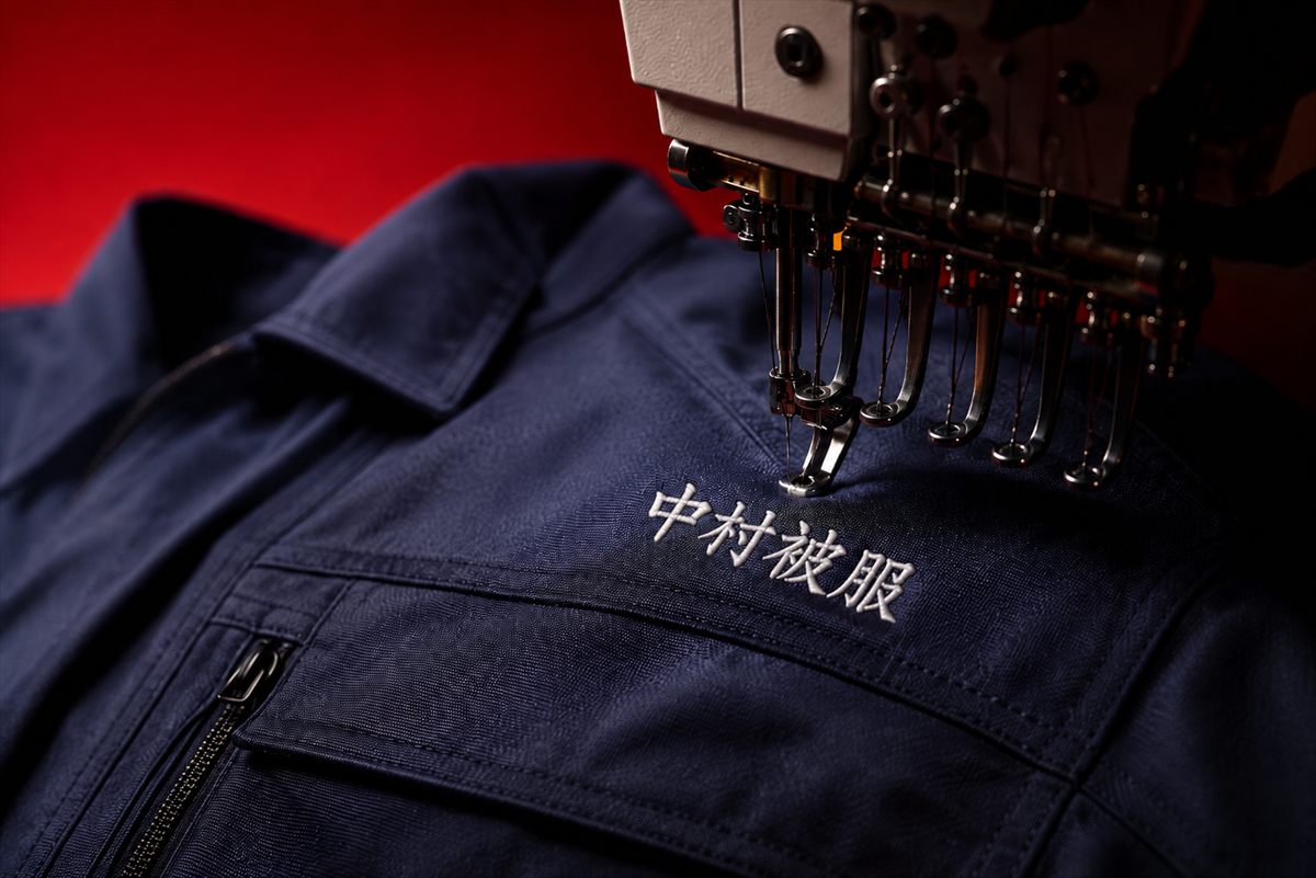 多針ミシンによる刺繍加工の工程